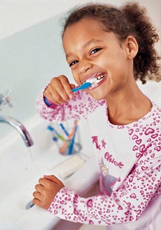 flossing and brushing teeth